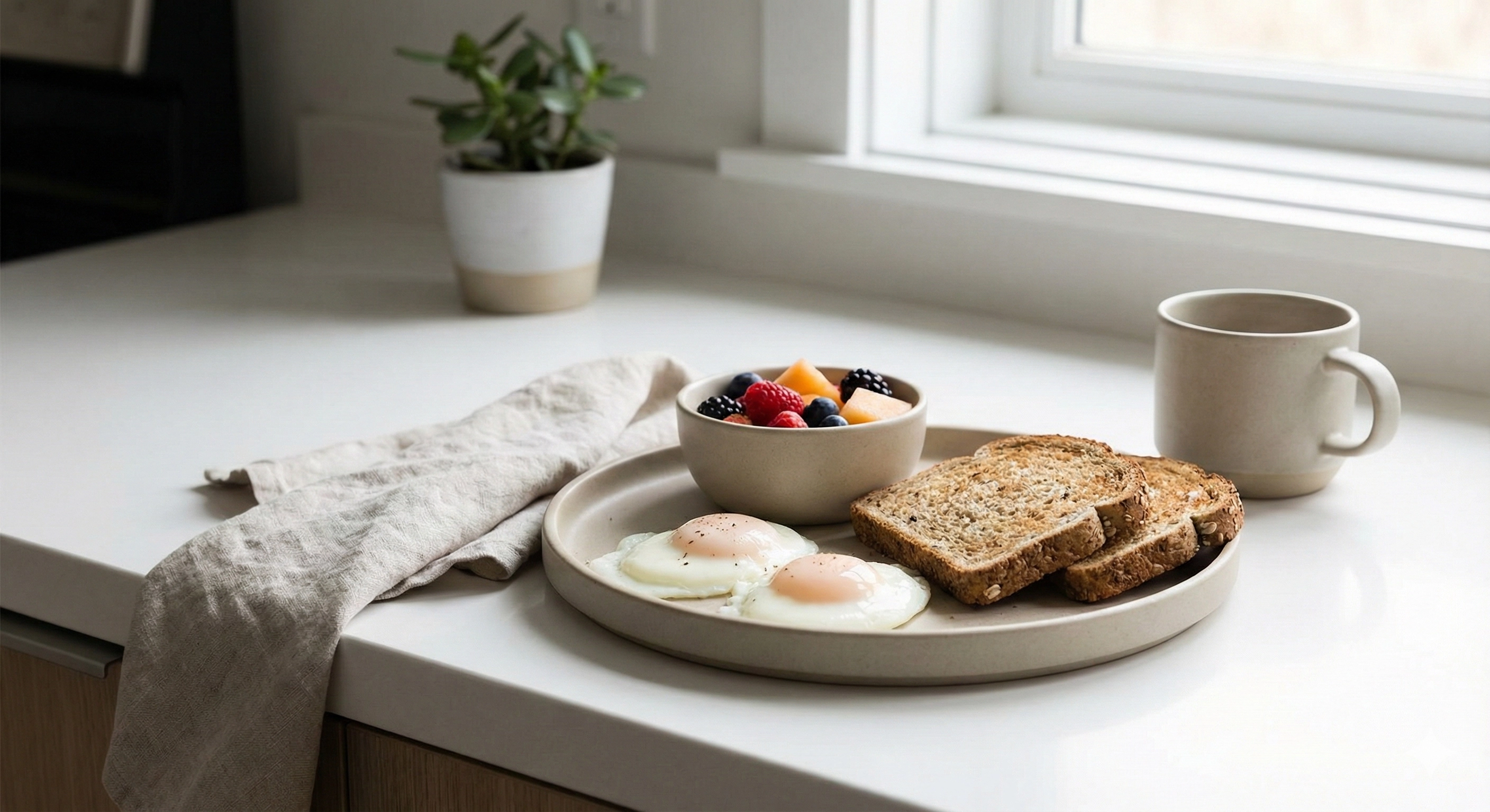 Illustration of proteic breakfast